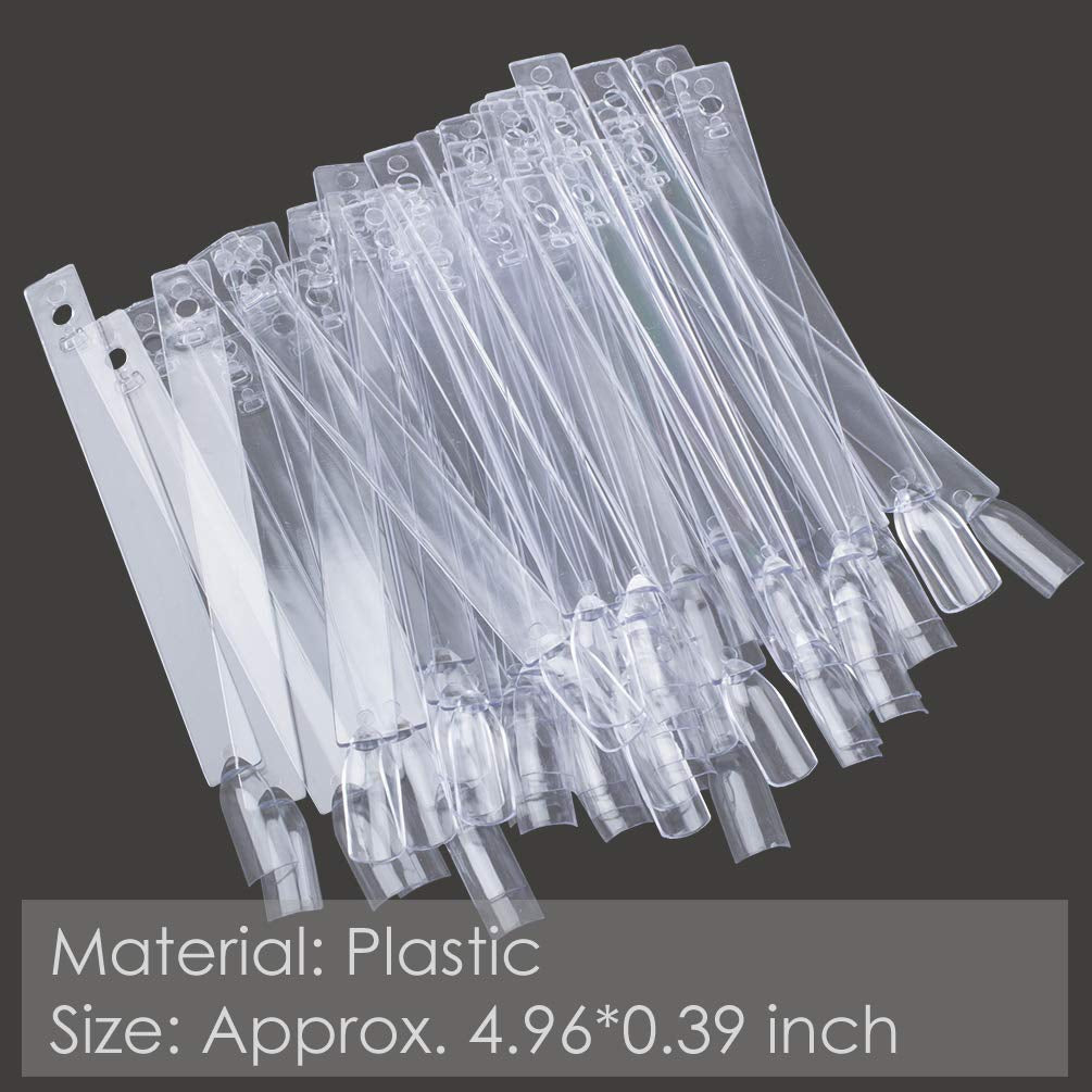 150 Stück Nail Art Tips Ring Stick, Transparent Farbe Karte Platten Nagellack Display Ring Sticks, Nagel Salon Übungen Display Nail Tips