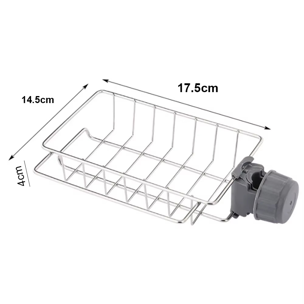 1PC Hanging Faucet Rack Adjustable Height Flexible and Rotatable Kitchen Sink Drain Holder Suitable for Soap Sponges Brushes