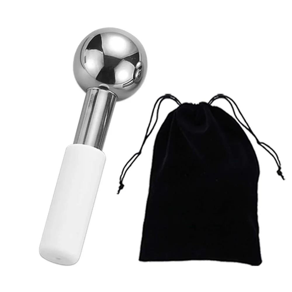 Facial Ice Globes Cold Hot Massager Stainless Steel Facial Roller Skin Beauty Spa Cooling Globe Massage Ball Face Freeze Stick