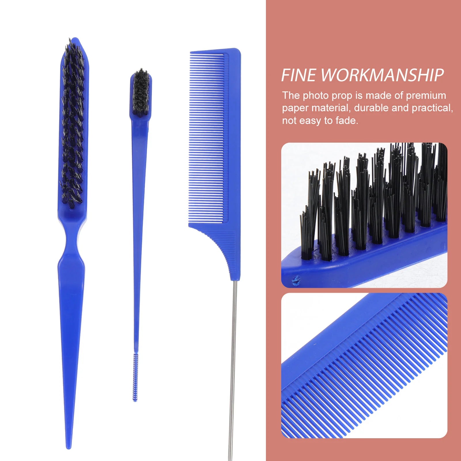 Durable Professional Tail Comb Pintail Comb for Styling Men Women Combs Set Black Hair Barber Combs Three Row Comb Haircut Comb