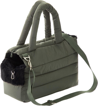 Hundetasche, Welpentasche - Tragetasche Für Kleinen Und Mittleren Hund, Katze - S - Bis 5 Kg, Tasche Für Unterwegs, Hundetrage Mit Karabiner, Dog Carrier, Transporttasche, Olivgrün