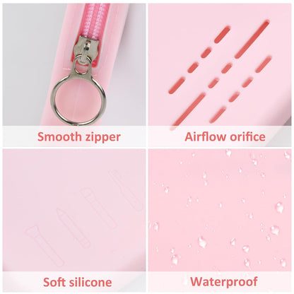 Makeup Pinsel Halter, Makeup Pinsel Organizer Für Reisen, Tragbarer Kosmetiktasche, Große Kapazitätstasche, Tragbare Reise-Kosmetik-Aufbewahrungstasche - Rosa