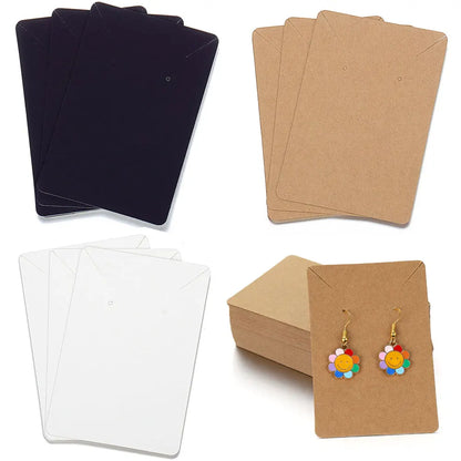50Pcs 6X9Cm Necklace Earrings Ear Studs Packaging Card Blank Jewelry Display Card Kraft Paper Card for Jewelry Packaging
