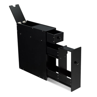 Schmaler Nischenregal Mit Schubladen Badschrank Aus Holz Seitenschrank