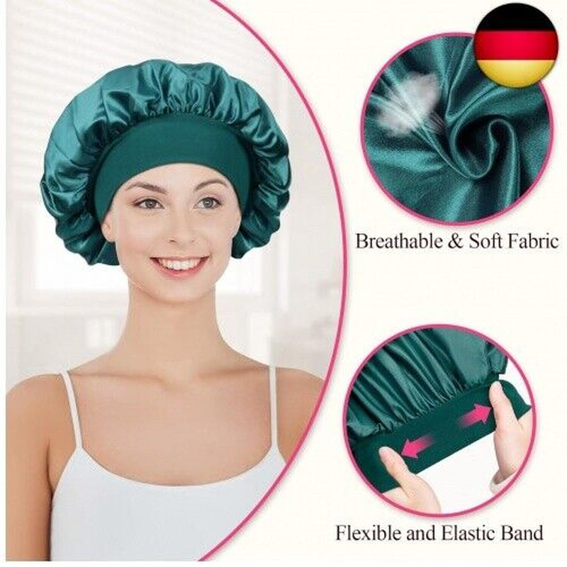 2 Stück Satin Bonnet Schlafhaube Seide Locken Atmungsaktive Seide Schlafmütze V