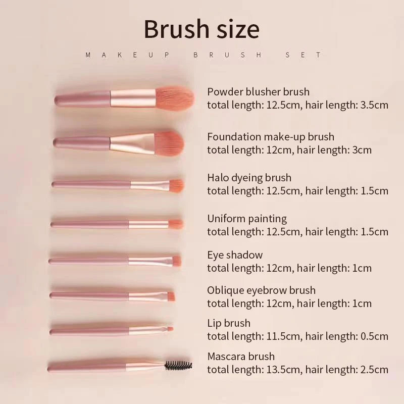 Make up Brushes Set Cosmetic Powder Eye Shadow Foundation Blush Blending Concealer Professional Beauty Tool 8Pcs