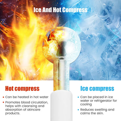 Facial Ice Globes Cold Hot Massager Stainless Steel Facial Roller Skin Beauty Spa Cooling Globe Massage Ball Face Freeze Stick