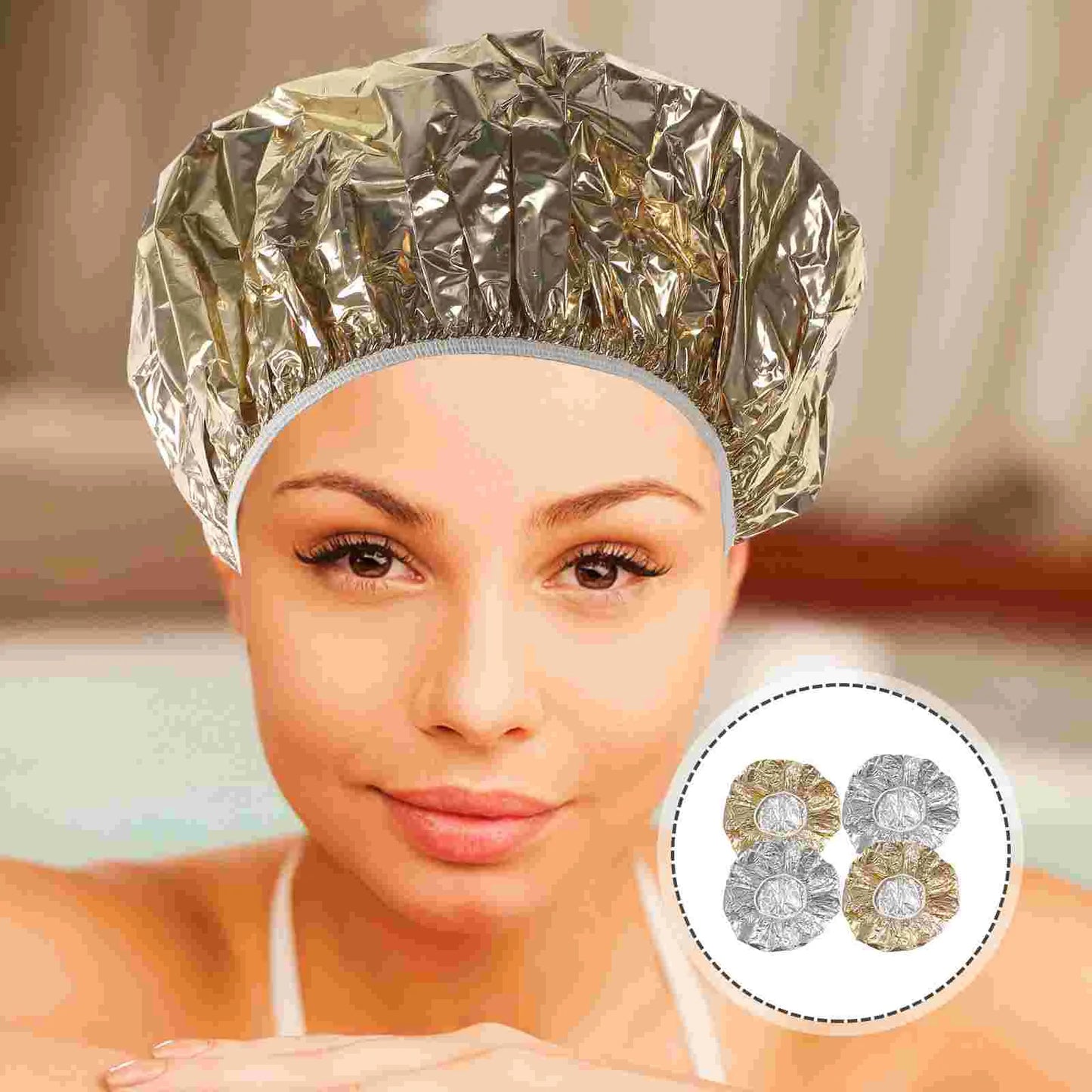 4 Pcs Aluminum Foil Cap Hair Coloring Hat Dye Tiara Treatment Steam Processing Mask Salon