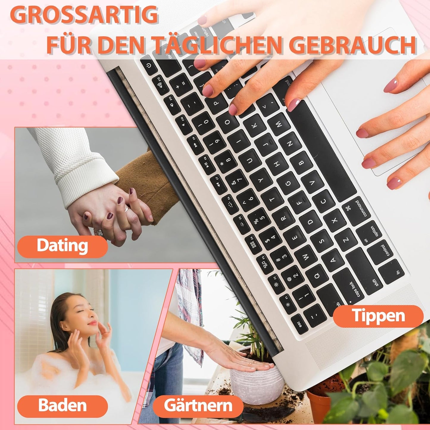 Press on Nails Kurz, Square Nägel Zum Aufkleben Fake Nails Künstliche Fingernägel Mit Nagelkleber, Glossy Einfarbige Kunstnägel Zum Aufkleben Nailtips Für Frauen (Nude Short, 24Pcs)