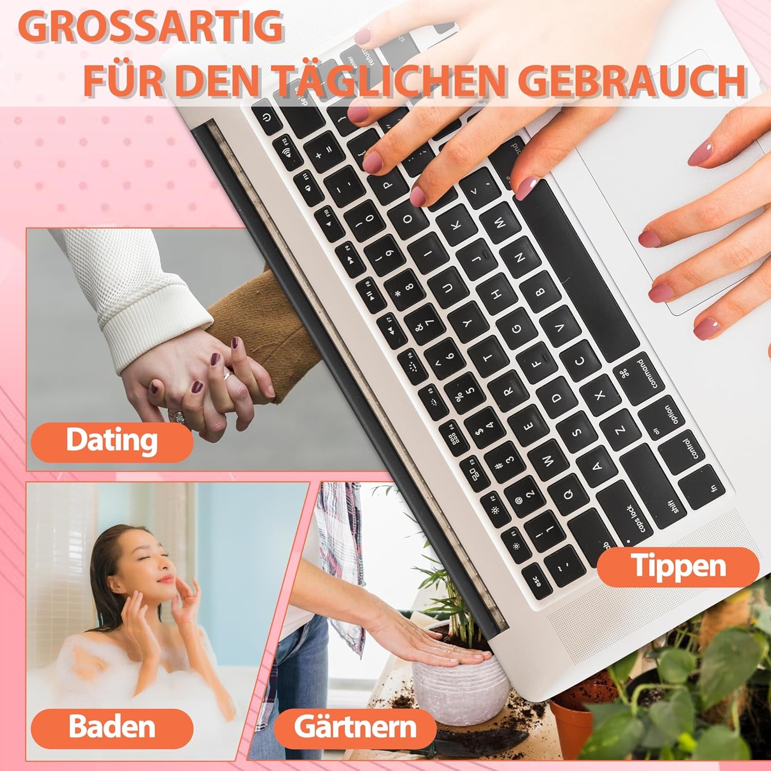 Press on Nails Kurz, Square Nägel Zum Aufkleben Fake Nails Künstliche Fingernägel Mit Nagelkleber, Glossy Einfarbige Kunstnägel Zum Aufkleben Nailtips Für Frauen (Nude Short, 24Pcs)