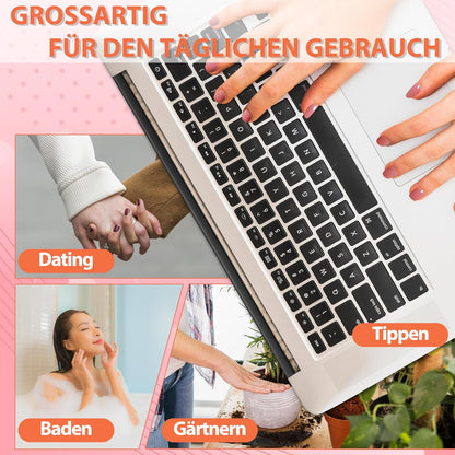 Press on Nails Kurz, Square Nägel Zum Aufkleben Fake Nails Künstliche Fingernägel Mit Nagelkleber, Glossy Einfarbige Kunstnägel Zum Aufkleben Nailtips Für Frauen (Nude Short, 24Pcs)