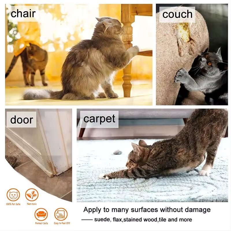 Cat Scratch Sofa Protection Pads Anti-Cat Scratch Couch Guard Pads Stickers Self-Adhesive Pet Furniture Protectors Cover