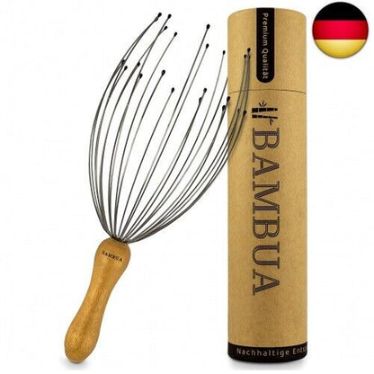 BAMBUA - Kopfmassage Spinne Mit 24 Fingern - Bambusgriff - Hergestellt Aus