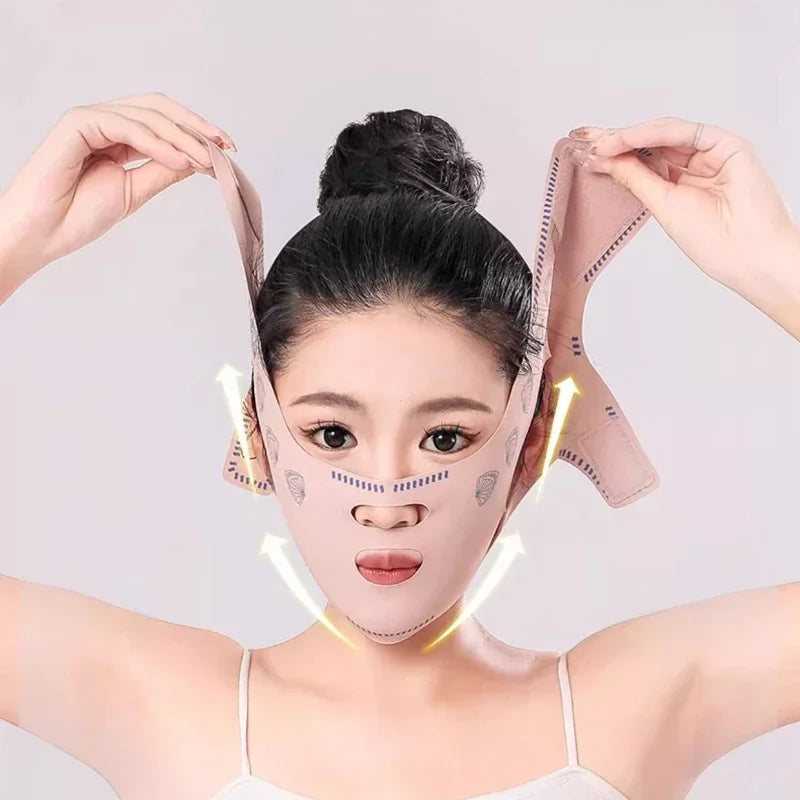 Face-Lift with Sleep Face V Shaper Facial Slimming Bandage Relaxation Shape Lift Reduce Double Chin Face Thining Band Massage