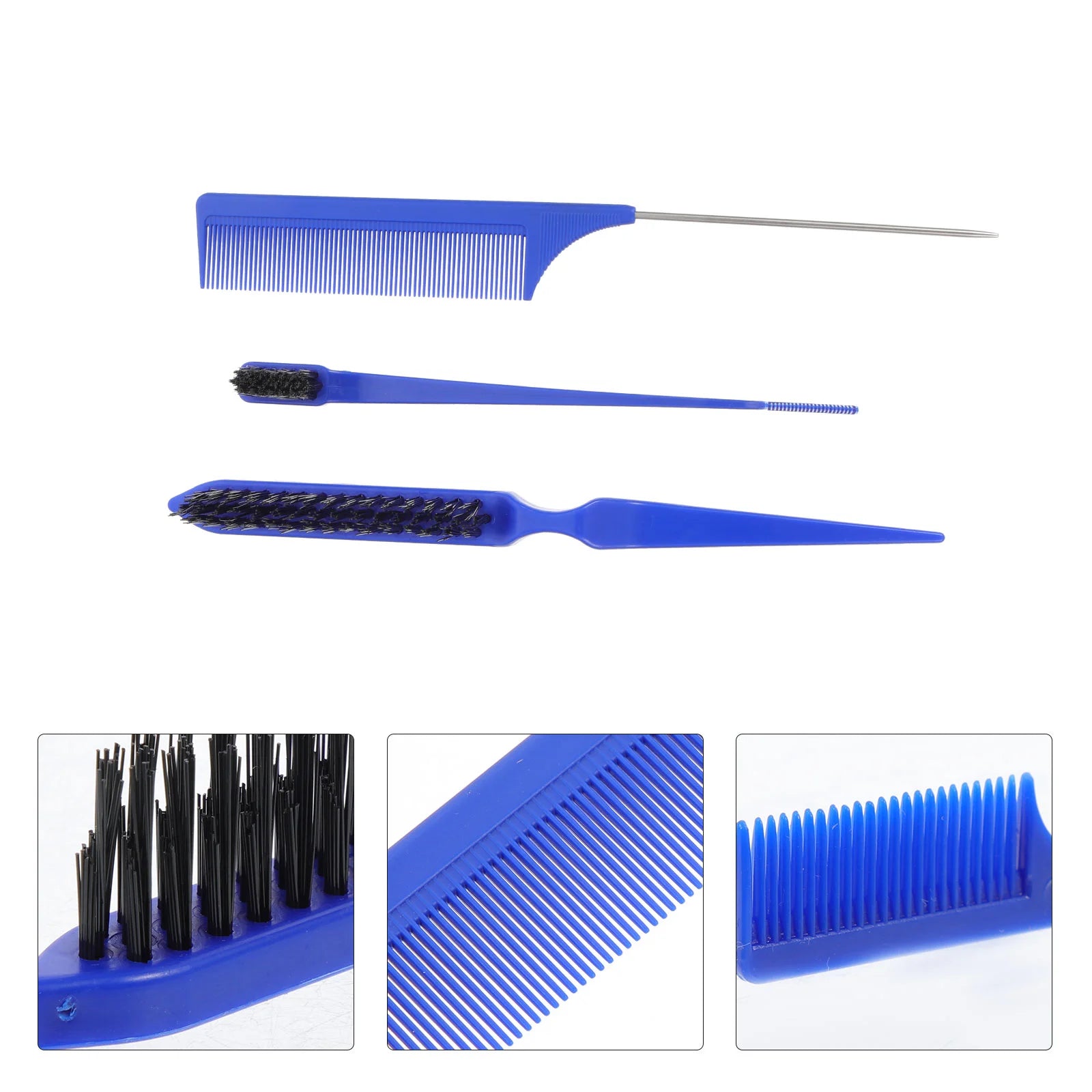 Durable Professional Tail Comb Pintail Comb for Styling Men Women Combs Set Black Hair Barber Combs Three Row Comb Haircut Comb