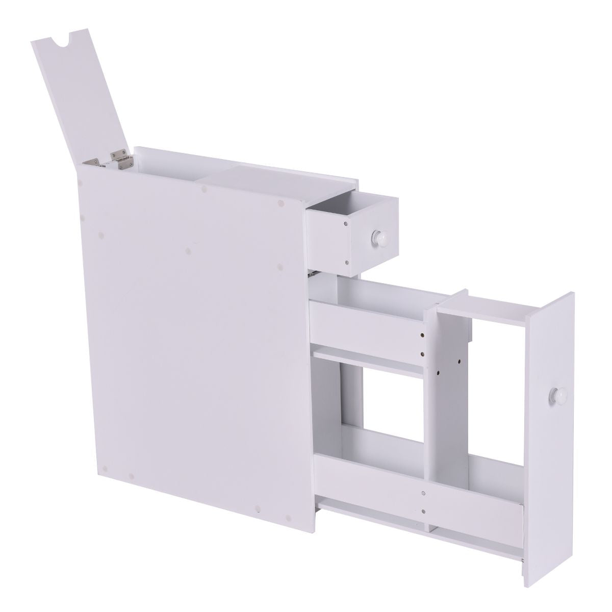 Schmaler Nischenregal Mit Schubladen Badschrank Aus Holz Seitenschrank