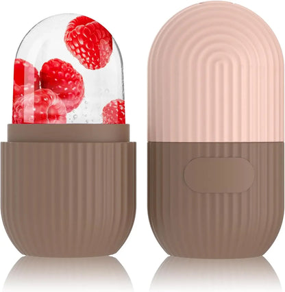 Silicone Cube Tray Shape Face Facial Ice Roller Massage Face Massage Roller Frozen Facial Reusable Ice Face Roller Skincare Tool