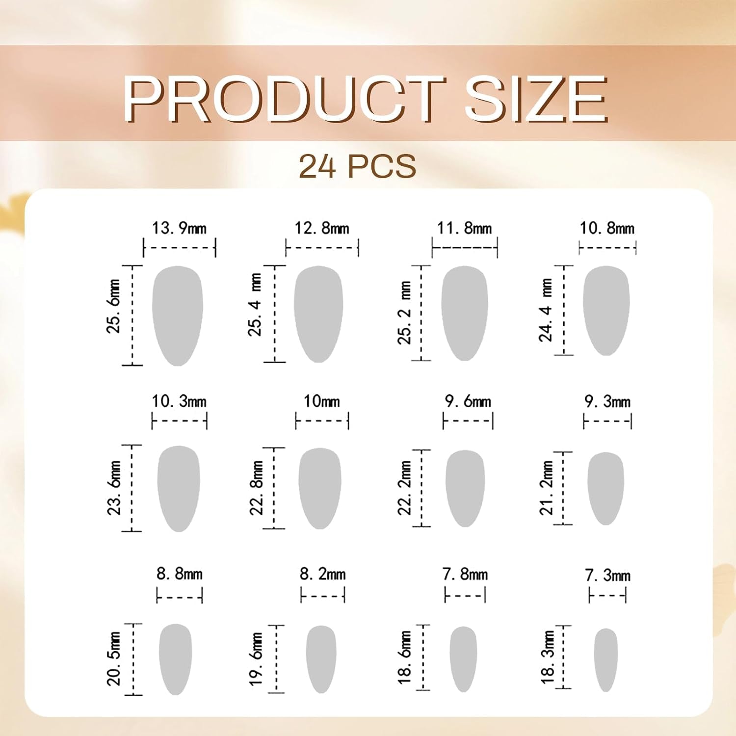 24 Stück Mandel Press on Nails Mittel Länge Bronzing Falsche Nails Mit Designs Gold Linie Falsche Nails Klebe Nails Glänzend Akryl Nails Für Frauen Nagel Deko