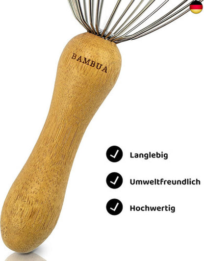 BAMBUA - Kopfmassage Spinne Mit 24 Fingern - Bambusgriff - Hergestellt Aus