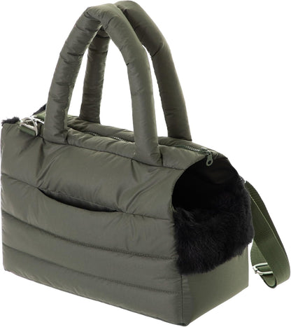 Hundetasche, Welpentasche - Tragetasche Für Kleinen Und Mittleren Hund, Katze - S - Bis 5 Kg, Tasche Für Unterwegs, Hundetrage Mit Karabiner, Dog Carrier, Transporttasche, Olivgrün