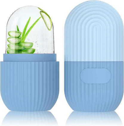 Silicone Cube Tray Shape Face Facial Ice Roller Massage Face Massage Roller Frozen Facial Reusable Ice Face Roller Skincare Tool