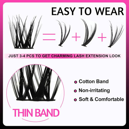 Wimpern Extensions Set 144PCS 9-16MIX with Wimpernkleber Dauerhaft Wimpern Pinzette Und Wimpern Remover, Lash Extension Set Für Natürlichen Look DIY Zu Hause (LD011 KIT)