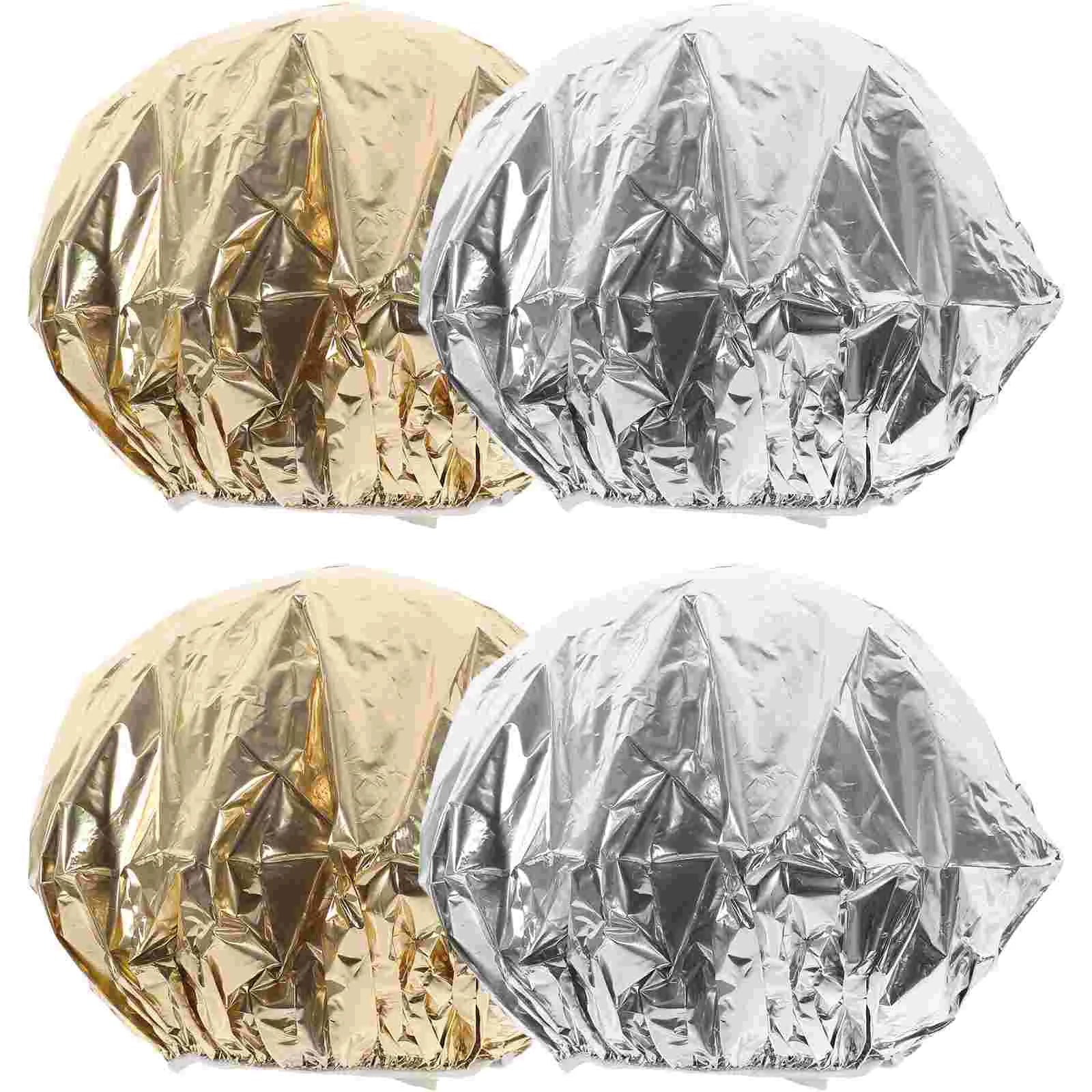 4 Pcs Aluminum Foil Cap Hair Coloring Hat Dye Tiara Treatment Steam Processing Mask Salon