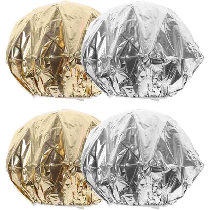 4 Pcs Aluminum Foil Cap Hair Coloring Hat Dye Tiara Treatment Steam Processing Mask Salon
