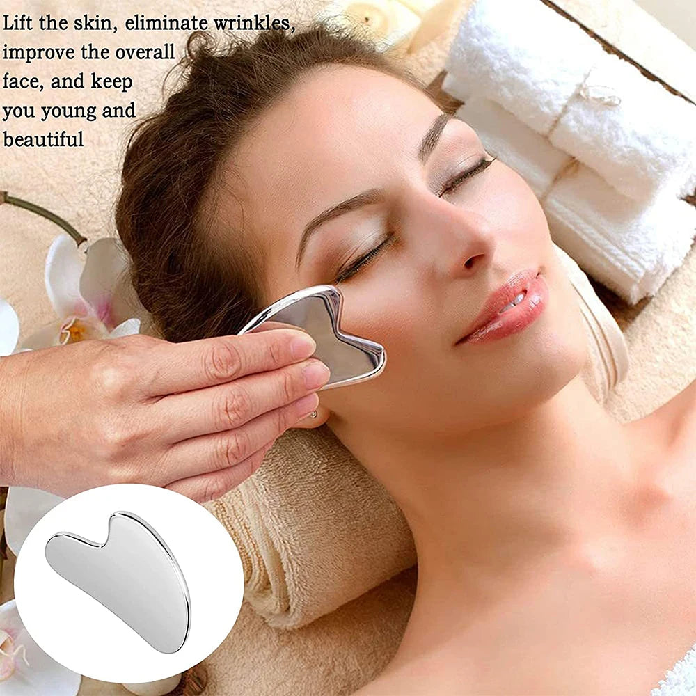 Stainless Steel Skin Scraping Face Massage Skincare Tool Guasha Scraper Lifting anti Wrinkle Gua Sha Body Neck Care Massager