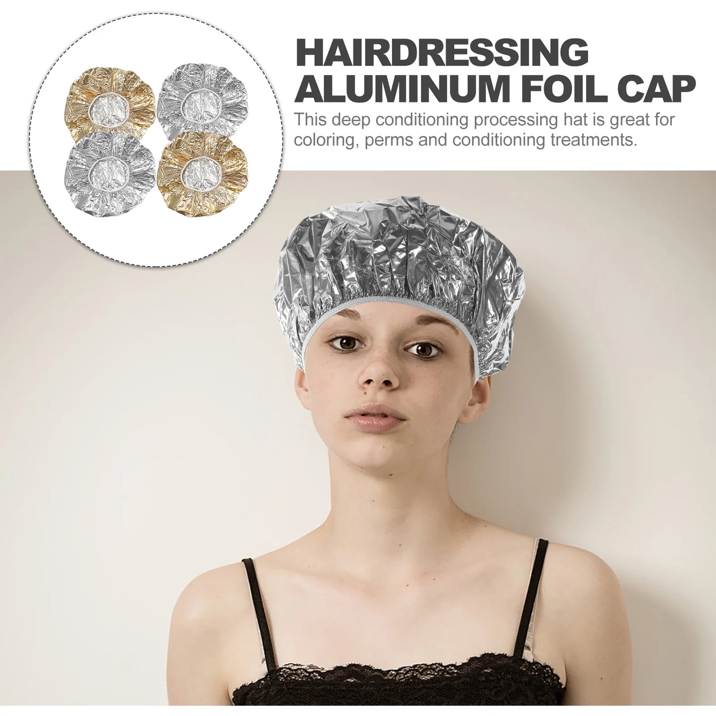 4 Pcs Aluminum Foil Cap Hair Coloring Hat Dye Tiara Treatment Steam Processing Mask Salon