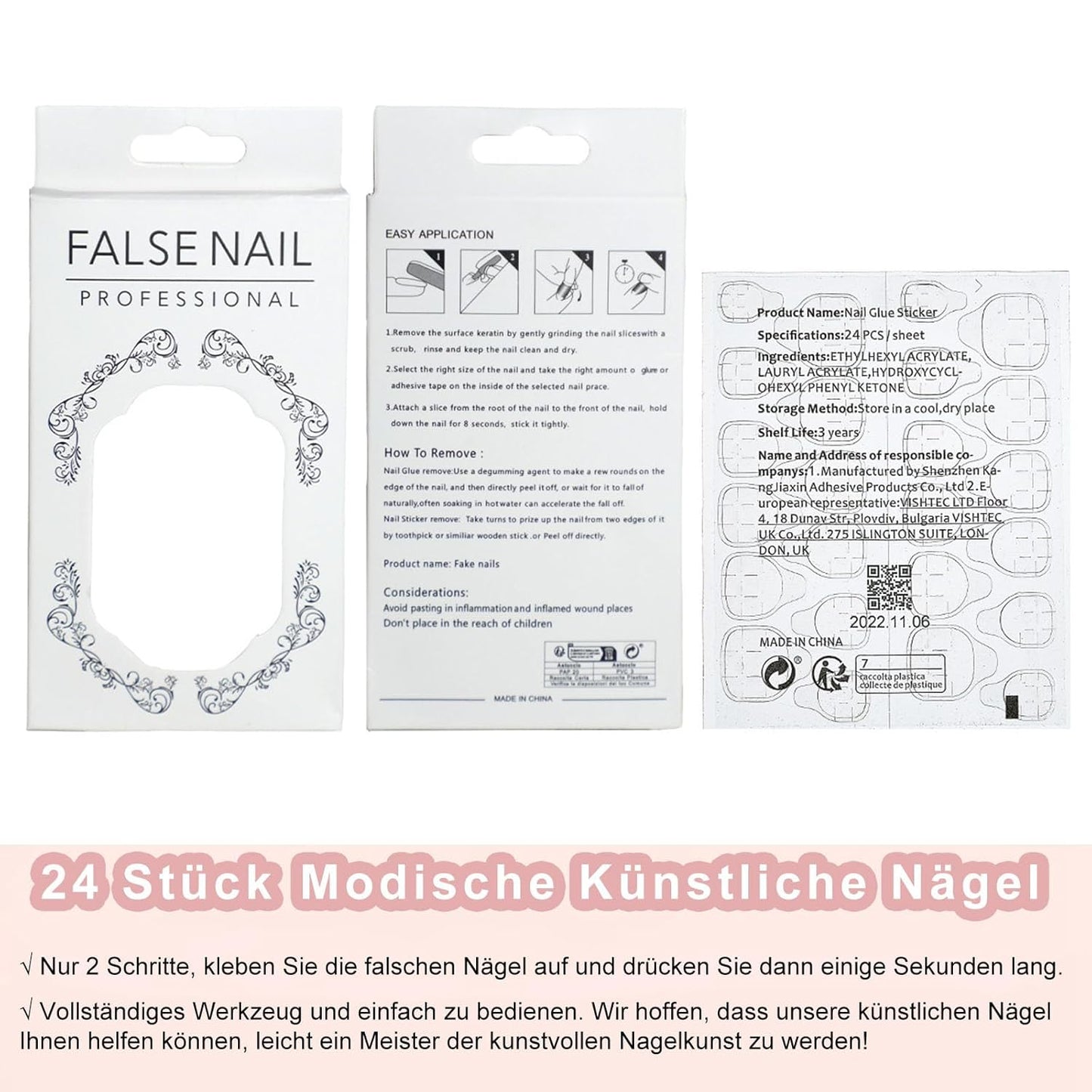 Press on Nails Kurz, Square Nägel Zum Aufkleben Fake Nails Künstliche Fingernägel Mit Nagelkleber, Glossy Einfarbige Kunstnägel Zum Aufkleben Nailtips Für Frauen (Nude Short, 24Pcs)