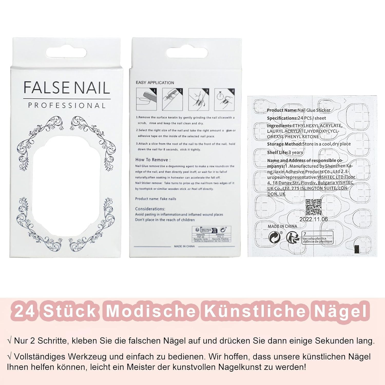 Press on Nails Kurz, Square Nägel Zum Aufkleben Fake Nails Künstliche Fingernägel Mit Nagelkleber, Glossy Einfarbige Kunstnägel Zum Aufkleben Nailtips Für Frauen (Nude Short, 24Pcs)