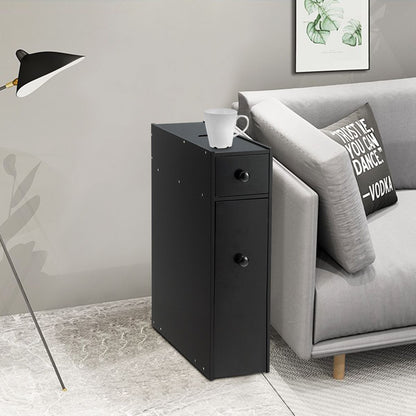 Schmaler Nischenregal Mit Schubladen Badschrank Aus Holz Seitenschrank