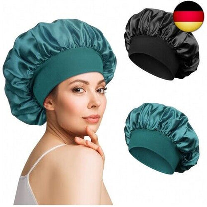 2 Stück Satin Bonnet Schlafhaube Seide Locken Atmungsaktive Seide Schlafmütze V