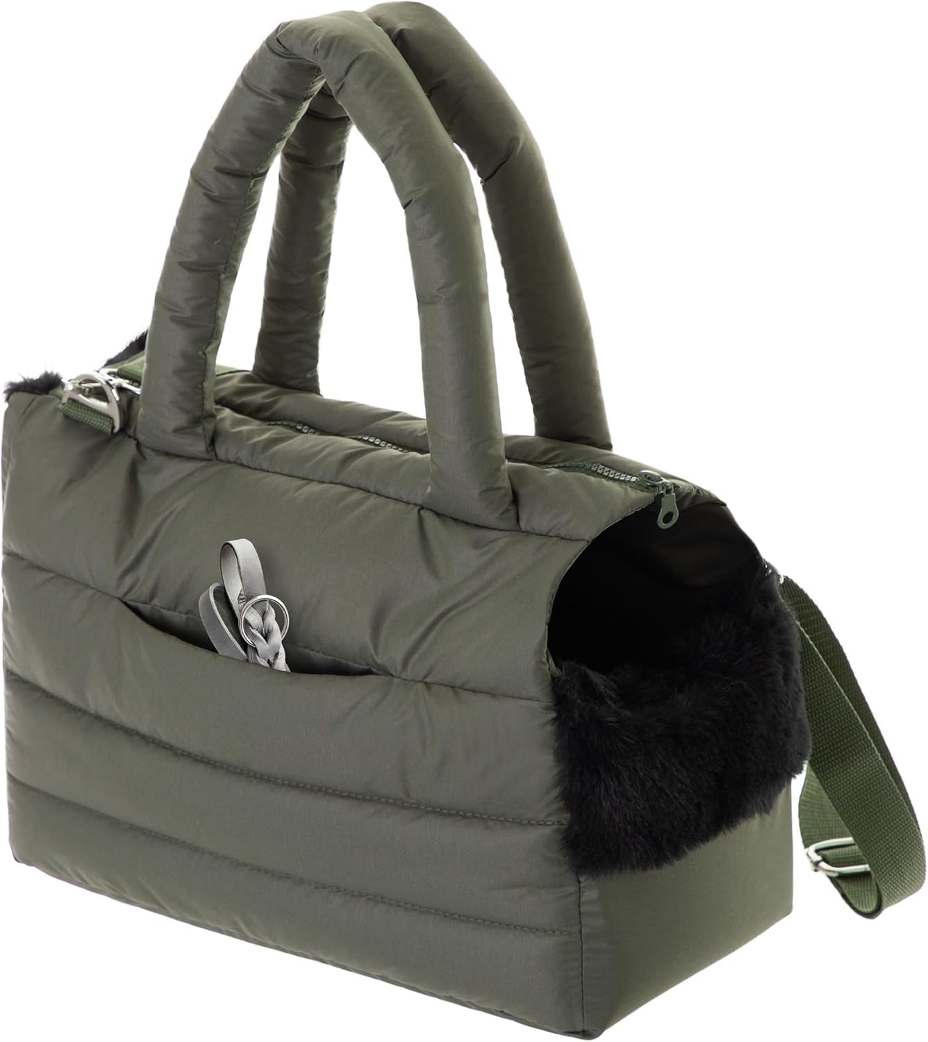 Hundetasche, Welpentasche - Tragetasche Für Kleinen Und Mittleren Hund, Katze - S - Bis 5 Kg, Tasche Für Unterwegs, Hundetrage Mit Karabiner, Dog Carrier, Transporttasche, Olivgrün