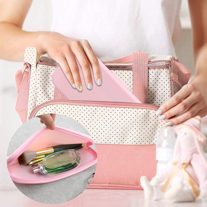 Makeup Pinsel Halter, Makeup Pinsel Organizer Für Reisen, Tragbarer Kosmetiktasche, Große Kapazitätstasche, Tragbare Reise-Kosmetik-Aufbewahrungstasche - Rosa