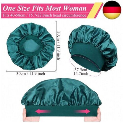 2 Stück Satin Bonnet Schlafhaube Seide Locken Atmungsaktive Seide Schlafmütze V