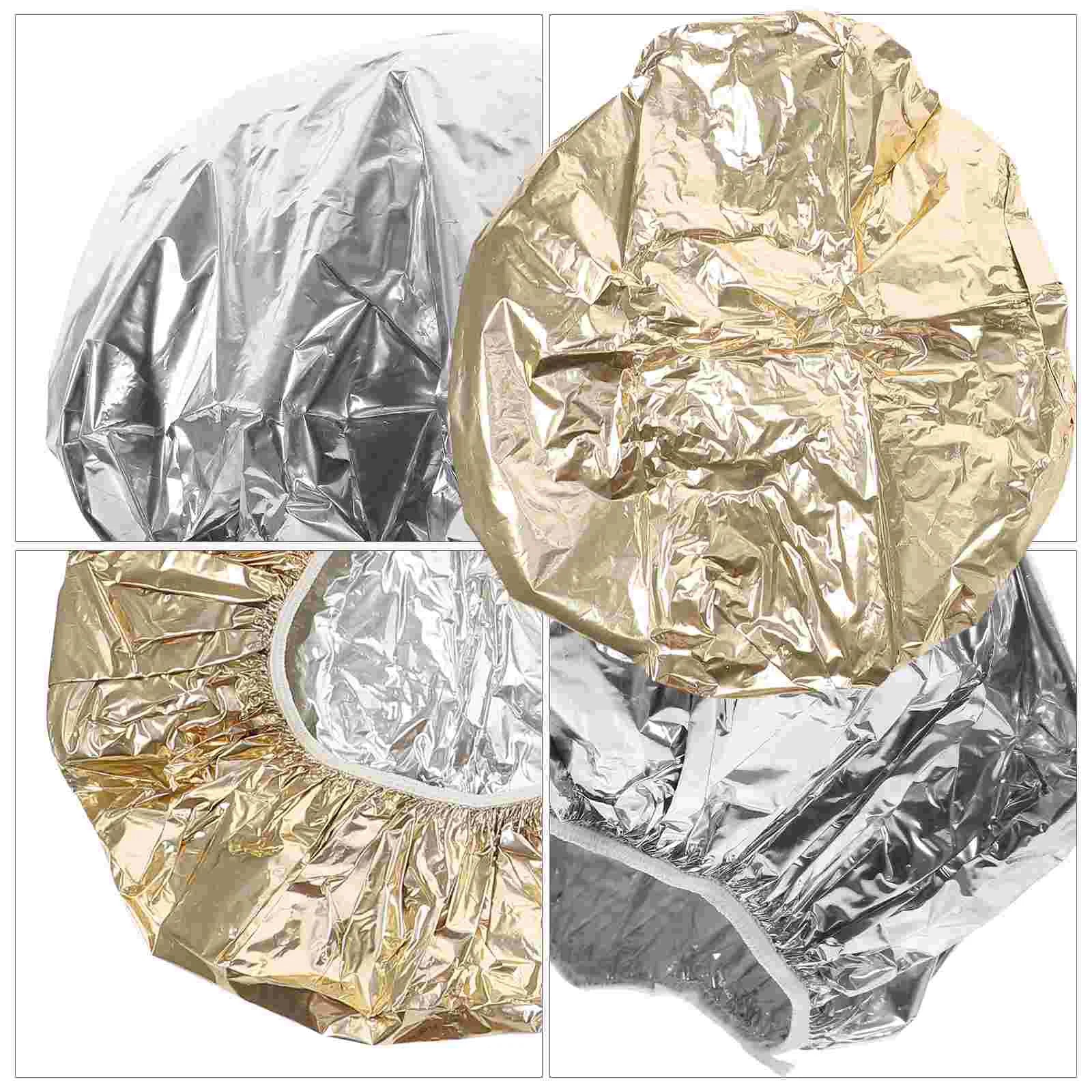4 Pcs Aluminum Foil Cap Hair Coloring Hat Dye Tiara Treatment Steam Processing Mask Salon