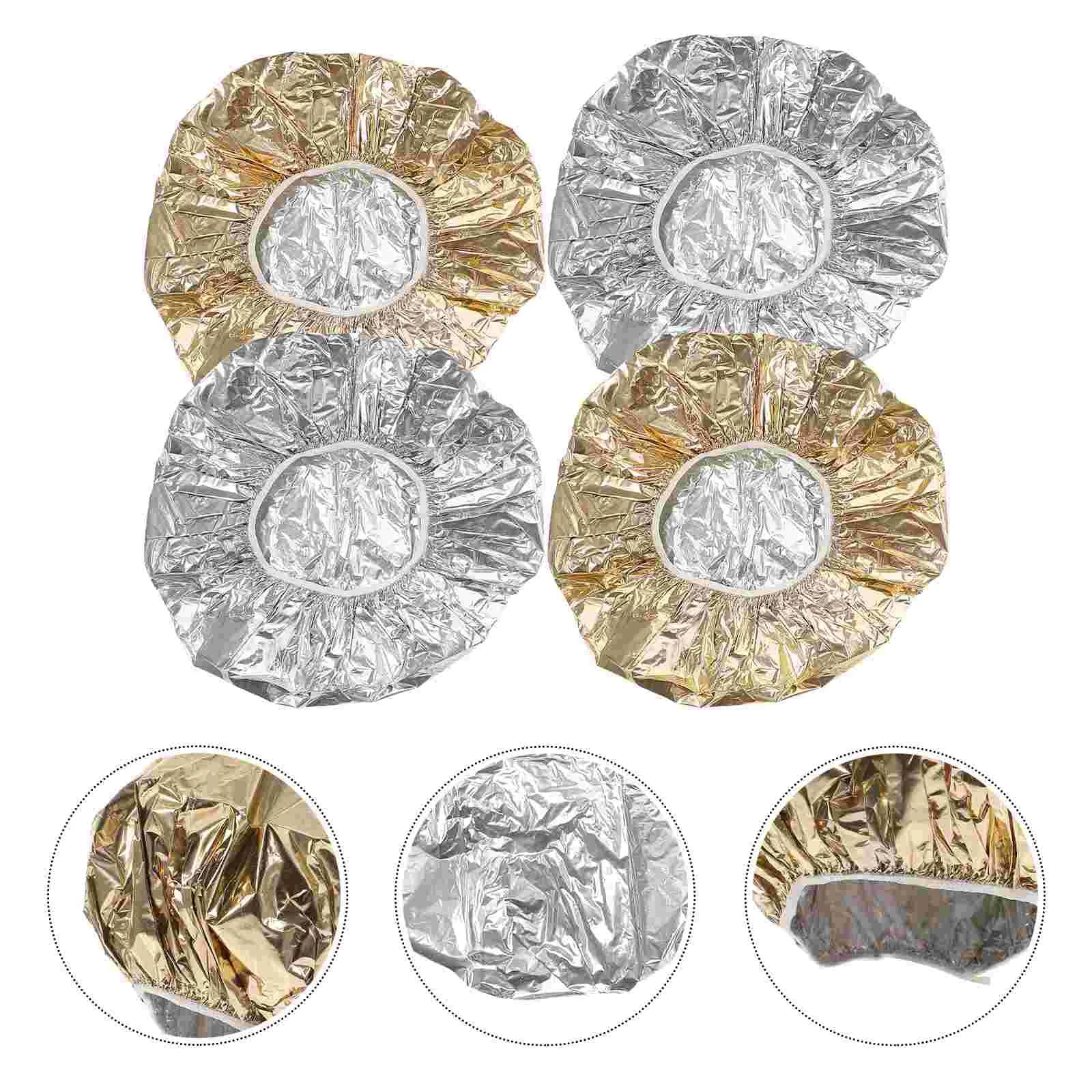4 Pcs Aluminum Foil Cap Hair Coloring Hat Dye Tiara Treatment Steam Processing Mask Salon