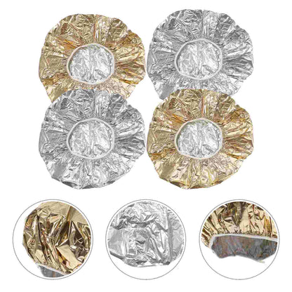 4 Pcs Aluminum Foil Cap Hair Coloring Hat Dye Tiara Treatment Steam Processing Mask Salon