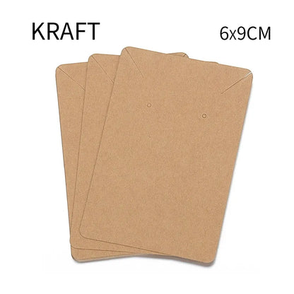 50Pcs 6X9Cm Necklace Earrings Ear Studs Packaging Card Blank Jewelry Display Card Kraft Paper Card for Jewelry Packaging